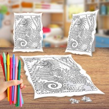 Asilmeydan Desenli Deniz Atı Boyama Puzzle Tablo Çocuk Eğitici Yapboz