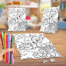 Asilmeydan Bambi ve Arkadaşı  Boyama Puzzle Tablo Çocuk Eğitici Yapboz
