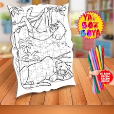 Asilmeydan Orman Çocuğu ve Kaplan Eğitici Boyama Puzzle Tablo ÇOCUK-476
