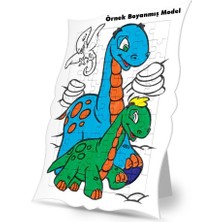 Asilmeydan Çiçekler ve Sevimli Fil Boyama Puzzle Tablo Çocuk Eğitici Yapboz