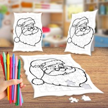 Asilmeydan Tonton Noel Baba Boyama Puzzle Tablo Çocuk Eğitici Yapboz