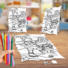 Asilmeydan Kumda Oynayan Çocuk Boyama Puzzle Tablo Çocuk Eğitici Yapboz