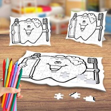 Asilmeydan Temiz Mutlu Diş Boyama Puzzle Tablo Çocuk Eğitici Yapboz
