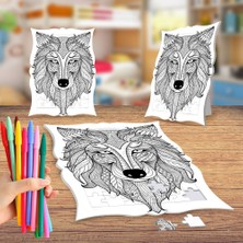 Asilmeydan Kurnaz Tilki-Desenli Boyama Puzzle Tablo Çocuk Eğitici Yapboz