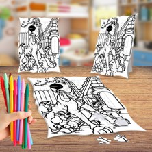 Asilmeydan Sevecen Köpek Ailesi Boyama Puzzle Tablo Çocuk Eğitici Yapboz