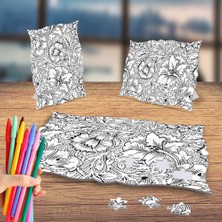 Asilmeydan Ormandaki Çiçek Mandala Büyüklere Boyama Antistress Puzzle Tablo