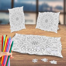 Asilmeydan Damla Çiçekler Mandala Büyüklere Boyama Antistress Puzzle Tablo