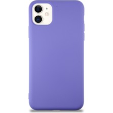 Kzy Apple iPhone 11 Kapak Içi Kadife Lansman Silikon Kılıf - Mor