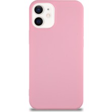 Kzy Apple iPhone 12 Mini Kapak Içi Kadife Lansman Silikon Kılıf - Pembe