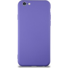 Kzy Apple iPhone 6 Kapak Içi Kadife Kamera Korumalı Lansman Silikon Kılıf - Mor