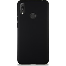 Kzy Huawei Y7 2019 Kapak Içi Kadife Lansman Silikon Kılıf - Siyah