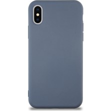 Kzy Apple iPhone Xs Kapak Içi Kadife Lansman Silikon Kılıf - Petrol Mavisi