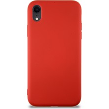 Kzy Apple iPhone Xr Kapak Içi Kadife Lansman Silikon Kılıf - Kırmızı