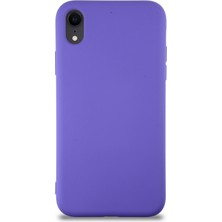 Kzy Apple iPhone Xr Kapak Içi Kadife Lansman Silikon Kılıf - Mor