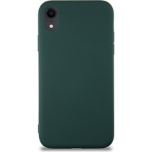Kzy Apple iPhone Xr Kapak Içi Kadife Lansman Silikon Kılıf - Yeşil