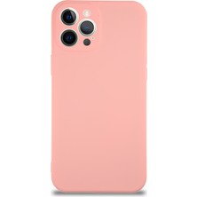 Kzy Apple iPhone 12 Pro Max Kapak Içi Kadife Kamera Korumalı Lansman Silikon Kılıf - Pembe