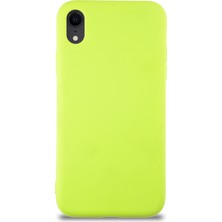 Kzy Apple iPhone Xr Kapak Içi Kadife Lansman Silikon Kılıf - Neon Yeşil