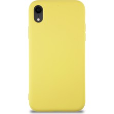 Kzy Apple iPhone Xr Kapak Içi Kadife Lansman Silikon Kılıf - Sarı