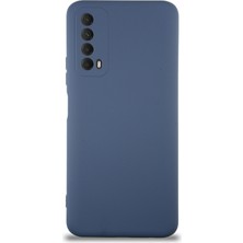 Kzy Huawei P Smart 2021 Kapak Içi Kadife Kamera Korumalı Lansman Silikon Kılıf - Petrol Mavisi