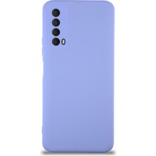 Kzy Huawei P Smart 2021 Kapak Içi Kadife Kamera Korumalı Lansman Silikon Kılıf - Lila