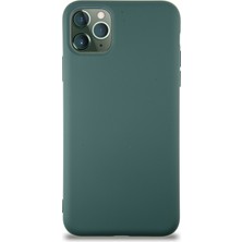 Kzy Apple iPhone 11 Pro Max Kapak Içi Kadife Lansman Silikon Kılıf - Yeşil