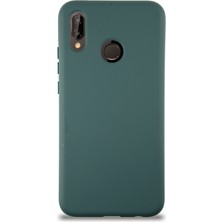 Kzy Huawei P20 Lite Kapak Içi Kadife Lansman Silikon Kılıf - Yeşil