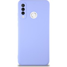 Kzy Huawei P30 Lite Kapak Içi Kadife Kamera Korumalı Lansman Silikon Kılıf - Lila