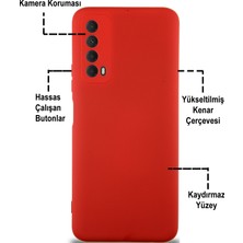 Kzy Huawei P Smart 2021 Kapak Içi Kadife Kamera Korumalı Lansman Silikon Kılıf - Turuncu