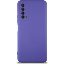 Kzy Huawei P Smart 2021 Kapak Içi Kadife Kamera Korumalı Lansman Silikon Kılıf - Mor