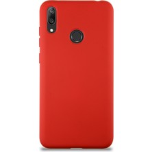 Kzy Huawei Y7 2019 Kapak Içi Kadife Lansman Silikon Kılıf - Kırmızı