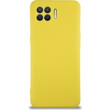Kzy Oppo Reno 4 Lite Kapak Içi Kadife Kamera Korumalı Lansman Silikon Kılıf - Sarı