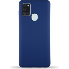 Kzy Samsung Galaxy A21S Kapak Içi Kadife Lansman Silikon Kılıf - Lacivert