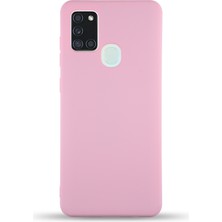 Kzy Samsung Galaxy A21S Kapak Içi Kadife Lansman Silikon Kılıf - Pembe