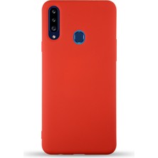 Kzy Samsung Galaxy A20S Kapak Içi Kadife Lansman Silikon Kılıf - Kırmızı