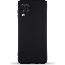 Kzy Samsung Galaxy A12 Kapak Içi Kadife Kamera Korumalı Lansman Silikon Kılıf - Siyah
