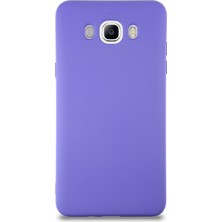 Kzy Samsung Galaxy J7 2016 Kapak Içi Kadife Lansman Silikon Kılıf - Mor