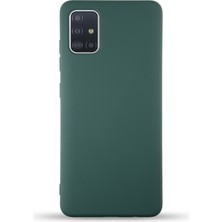 Kzy Samsung Galaxy A71 Kapak Içi Kadife Lansman Silikon Kılıf - Yeşil