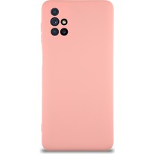 Kzy Samsung Galaxy M51 Kapak Içi Kadife Kamera Korumalı Lansman Silikon Kılıf - Pembe