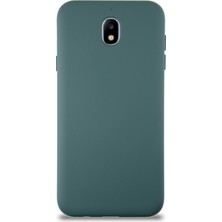 Kzy Samsung Galaxy J7 Pro Kapak Içi Kadife Lansman Silikon Kılıf - Yeşil