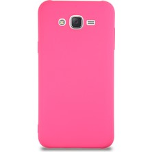 Kzy Samsung Galaxy J7 Core Kapak Içi Kadife Lansman Silikon Kılıf - Neon Pembe