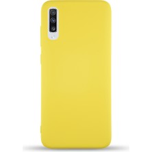 Kzy Samsung Galaxy A70S Kapak Içi Kadife Lansman Silikon Kılıf - Sarı