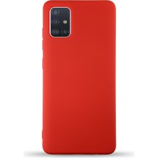 Kzy Samsung Galaxy M31S Kapak Içi Kadife Lansman Silikon Kılıf - Kırmızı