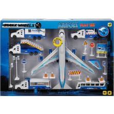 Maxx Wheels Sesli ve Işıklı Havaalanı Büyük Oyun Seti - Mavi Uçak