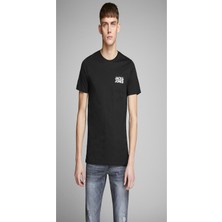 Jack & Jones 12151955 Sol Gogus Kucuk Yazılı T-Shirt