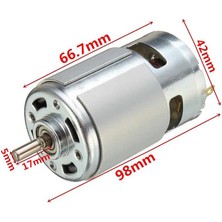 Alkatronik Rs775 Dc Motor 24V 15000 Rpm Rulmanlı Şarjlı Matkap Cnc Motor