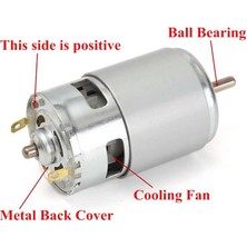 Alkatronik Rs775 Dc Motor 24V 15000 Rpm Rulmanlı Şarjlı Matkap Cnc Motor