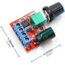 Alkatronik 5A 35V Mini Dc Motor Pwm Potlu Hız Kontrol Devresi 90 Watt Açma Kapama Butonlu Ayarlanabilir Voltaj