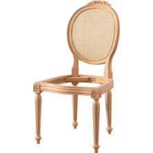 Naze Mobilya Hasırlı Alex Oymalı Sandalye Ham Ahşap