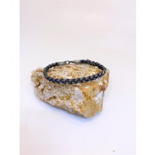 Kazzaze Gümüş Kazaziye Oksitli Örgü  21 cm Bileklik