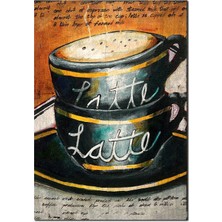Cakatablo Ahşap Tablo Cafe Latte Fincanları Görseli